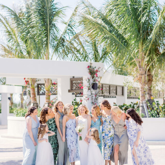 A group of girls posing with the bride